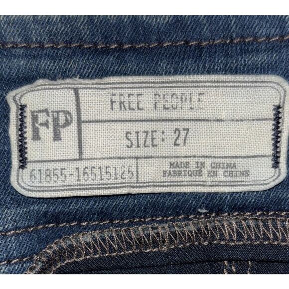 Free People Women's Denim Jean Shorts Size 27 Criss Cross‎ Lace Sides - Picture 7 of 8